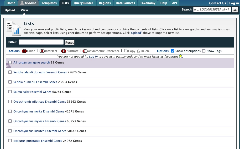 Lists widgets