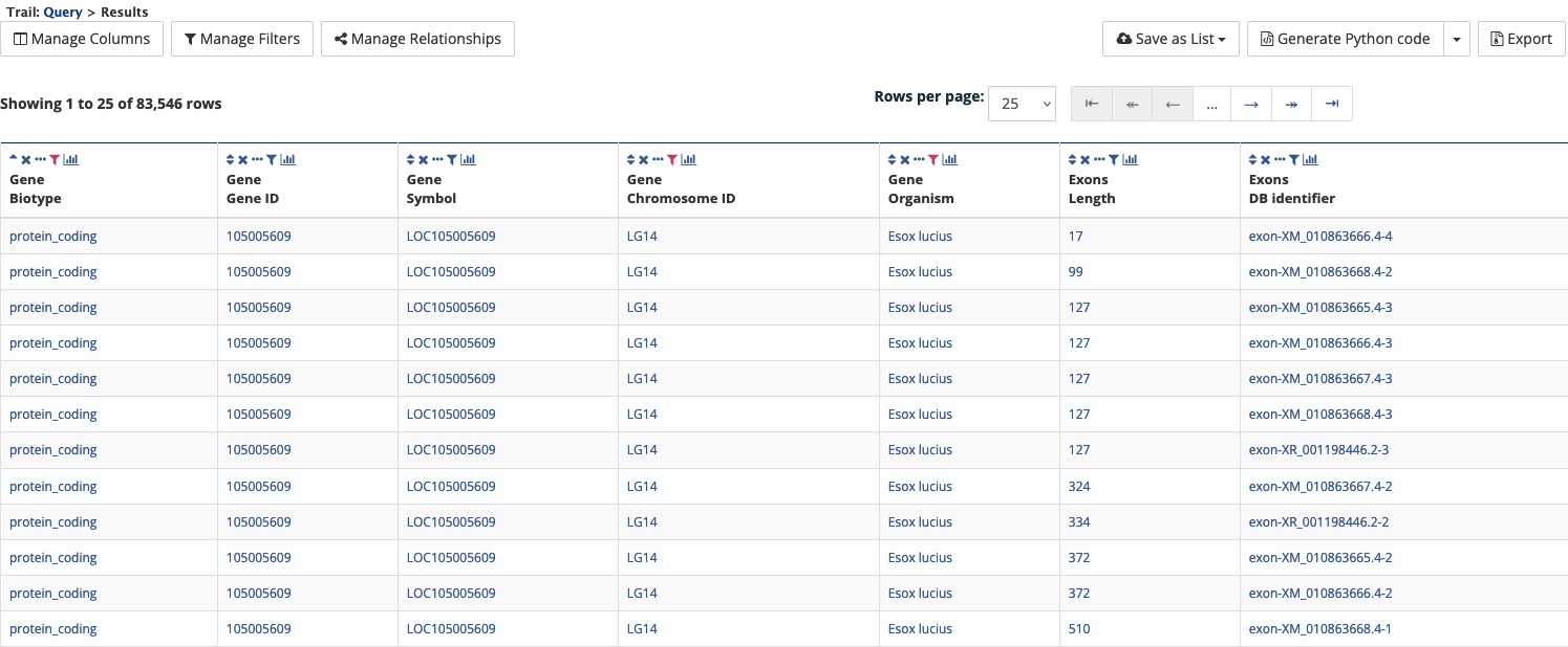 exon default join results